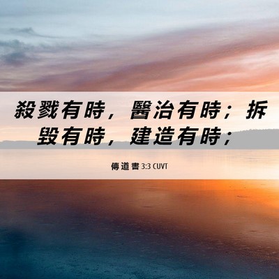 Picture 06 - 傳 道 書 3:3 CUVT - 殺 戮 有 時 ， 醫 治 有 時 ； 拆 毀 - Bible Verse Picture