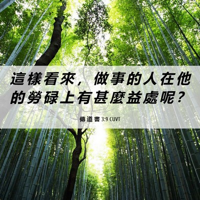 Picture 06 - 傳 道 書 3:9 CUVT - 這 樣 看 來 ， 做 事 的 人 在 他 的 - Bible Verse Picture