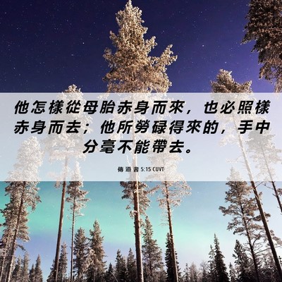 Picture 06 - 傳 道 書 5:15 CUVT - 他 怎 樣 從 母 胎 赤 身 而 來 ， 也 - Bible Verse Picture