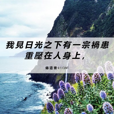 Picture 06 - 傳 道 書 6:1 CUVT - 我 見 日 光 之 下 有 一 宗 禍 患 重 - Bible Verse Picture