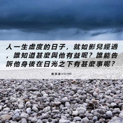 Picture 06 - 傳 道 書 6:12 CUVT - 人 一 生 虛 度 的 日 子 ， 就 如 影 - Bible Verse Picture