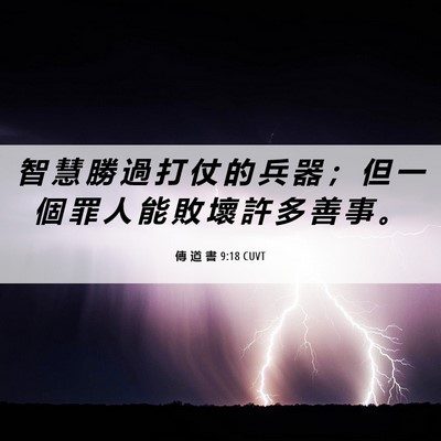 Picture 06 - 傳 道 書 9:18 CUVT - 智 慧 勝 過 打 仗 的 兵 器 ； 但 一 - Bible Verse Picture