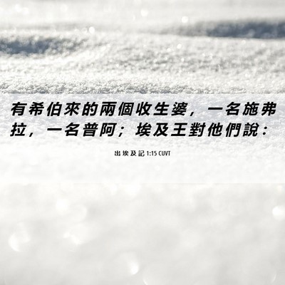 Picture 06 - 出 埃 及 記 1:15 CUVT - 有 希 伯 來 的 兩 個 收 生 婆 ， 一 - Bible Verse Picture