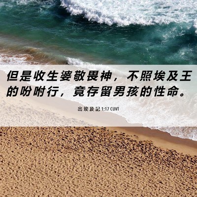 Picture 06 - 出 埃 及 記 1:17 CUVT - 但 是 收 生 婆 敬 畏 神 ， 不 照 埃 - Bible Verse Picture