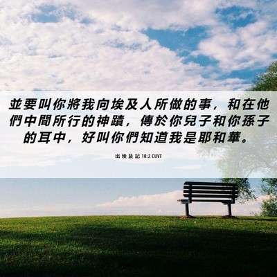 Picture 06 - 出 埃 及 記 10:2 CUVT - 並 要 叫 你 將 我 向 埃 及 人 所 做 - Bible Verse Picture