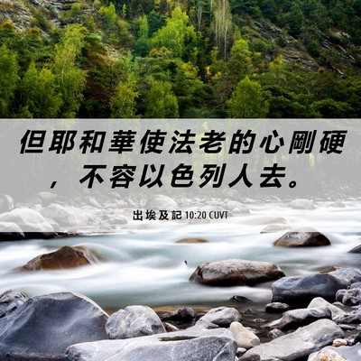 Picture 06 - 出 埃 及 記 10:20 CUVT - 但 耶 和 華 使 法 老 的 心 剛 硬 ， - Bible Verse Picture
