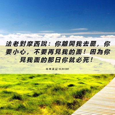 Picture 06 - 出 埃 及 記 10:28 CUVT - 法 老 對 摩 西 說 ： 你 離 開 我 去 - Bible Verse Picture