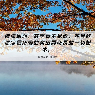 Picture 06 - 出 埃 及 記 10:5 CUVT - 遮 滿 地 面 ， 甚 至 看 不 見 地 ， - Bible Verse Picture