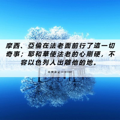 Picture 06 - 出 埃 及 記 11:10 CUVT - 摩 西 、 亞 倫 在 法 老 面 前 行 了 - Bible Verse Picture