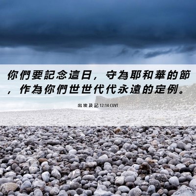 Picture 06 - 出 埃 及 記 12:14 CUVT - 你 們 要 記 念 這 日 ， 守 為 耶 和 - Bible Verse Picture