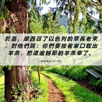 Picture 06 - 出 埃 及 記 12:21 CUVT - 於 是 ， 摩 西 召 了 以 色 列 的 眾 - Bible Verse Picture