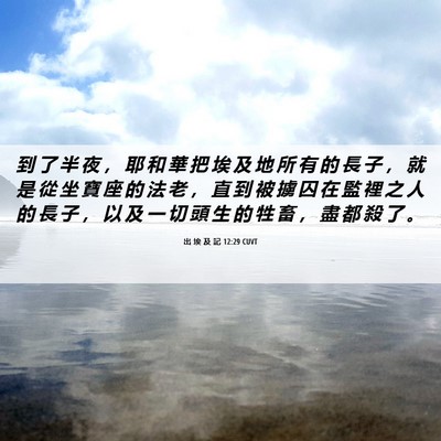 Picture 06 - 出 埃 及 記 12:29 CUVT - 到 了 半 夜 ， 耶 和 華 把 埃 及 地 - Bible Verse Picture