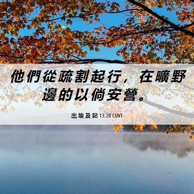 Picture 06 - 出 埃 及 記 13:20 CUVT - 他 們 從 疏 割 起 行 ， 在 曠 野 邊 - Bible Verse Picture