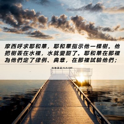 Picture 06 - 出 埃 及 記 15:25 CUVT - 摩 西 呼 求 耶 和 華 ， 耶 和 華 指 - Bible Verse Picture