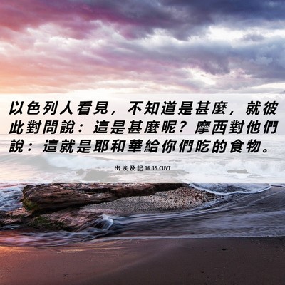 Picture 06 - 出 埃 及 記 16:15 CUVT - 以 色 列 人 看 見 ， 不 知 道 是 甚 - Bible Verse Picture