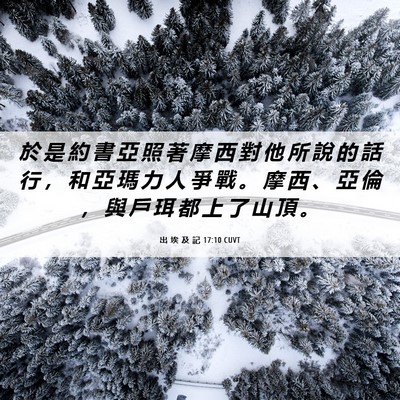 Picture 06 - 出 埃 及 記 17:10 CUVT - 於 是 約 書 亞 照 著 摩 西 對 他 所 - Bible Verse Picture