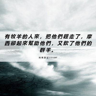 Picture 06 - 出 埃 及 記 2:17 CUVT - 有 牧 羊 的 人 來 ， 把 他 們 趕 走 - Bible Verse Picture