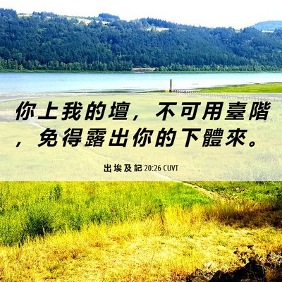 Picture 06 - 出 埃 及 記 20:26 CUVT - 你 上 我 的 壇 ， 不 可 用 臺 階 ， - Bible Verse Picture