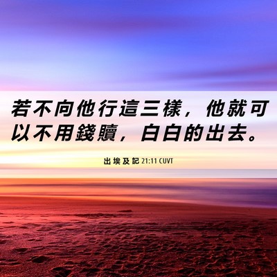 Picture 06 - 出 埃 及 記 21:11 CUVT - 若 不 向 他 行 這 三 樣 ， 他 就 可 - Bible Verse Picture