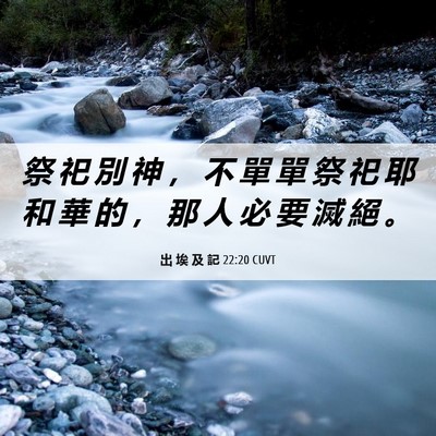 Picture 06 - 出 埃 及 記 22:20 CUVT - 祭 祀 別 神 ， 不 單 單 祭 祀 耶 和 - Bible Verse Picture