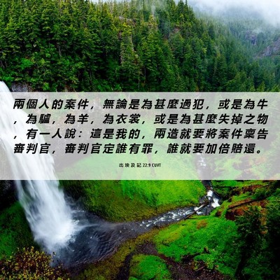 Picture 06 - 出 埃 及 記 22:9 CUVT - 兩 個 人 的 案 件 ， 無 論 是 為 甚 - Bible Verse Picture