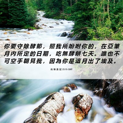 Picture 06 - 出 埃 及 記 23:15 CUVT - 你 要 守 除 酵 節 ， 照 我 所 吩 咐 - Bible Verse Picture