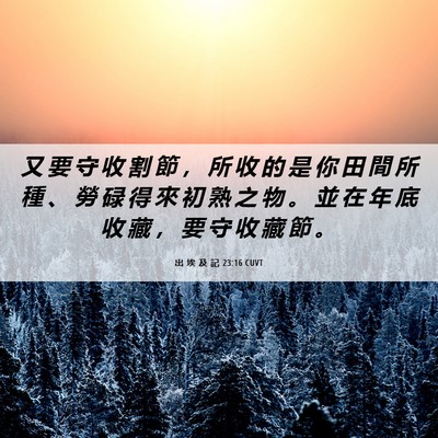 Picture 06 - 出 埃 及 記 23:16 CUVT - 又 要 守 收 割 節 ， 所 收 的 是 你 - Bible Verse Picture