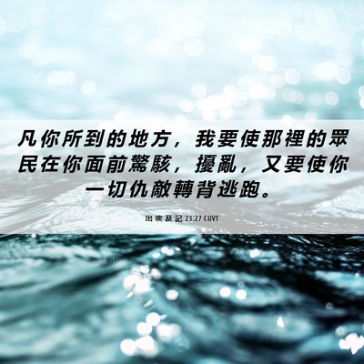 Picture 06 - 出 埃 及 記 23:27 CUVT - 凡 你 所 到 的 地 方 ， 我 要 使 那 - Bible Verse Picture