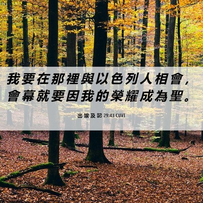 Picture 06 - 出 埃 及 記 29:43 CUVT - 我 要 在 那 裡 與 以 色 列 人 相 會 - Bible Verse Picture