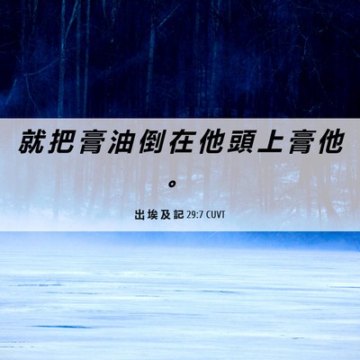 Picture 06 - 出 埃 及 記 29:7 CUVT - 就 把 膏 油 倒 在 他 頭 上 膏 他 - Bible Verse Picture