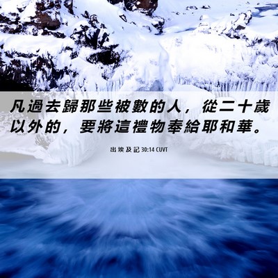 Picture 06 - 出 埃 及 記 30:14 CUVT - 凡 過 去 歸 那 些 被 數 的 人 ， 從 - Bible Verse Picture