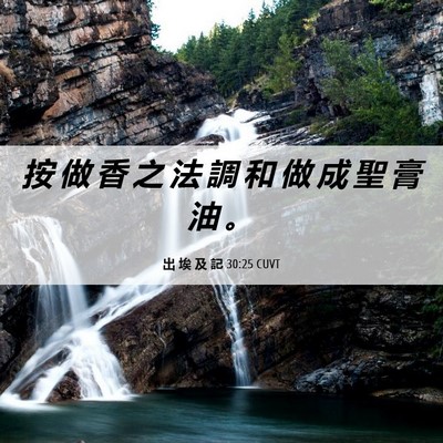 Picture 06 - 出 埃 及 記 30:25 CUVT - 按 做 香 之 法 調 和 做 成 聖 膏 油 - Bible Verse Picture