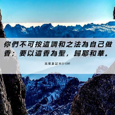 Picture 06 - 出 埃 及 記 30:37 CUVT - 你 們 不 可 按 這 調 和 之 法 為 自 - Bible Verse Picture