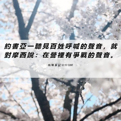 Picture 06 - 出 埃 及 記 32:17 CUVT - 約 書 亞 一 聽 見 百 姓 呼 喊 的 聲 - Bible Verse Picture
