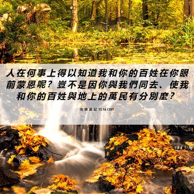 Picture 06 - 出 埃 及 記 33:16 CUVT - 人 在 何 事 上 得 以 知 道 我 和 你 - Bible Verse Picture