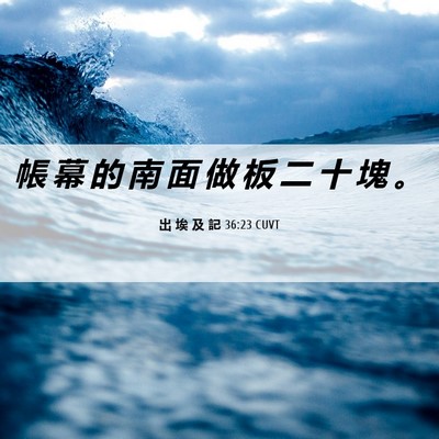 Picture 06 - 出 埃 及 記 36:23 CUVT - 帳 幕 的 南 面 做 板 二 十 塊 - Bible Verse Picture