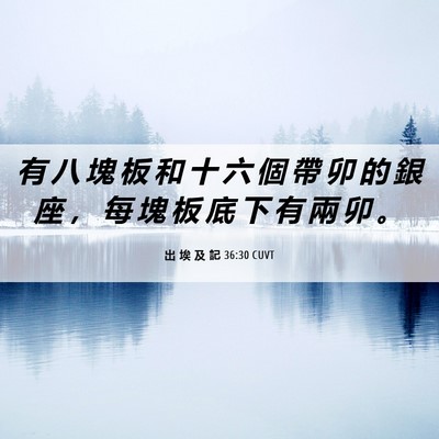 Picture 06 - 出 埃 及 記 36:30 CUVT - 有 八 塊 板 和 十 六 個 帶 卯 的 銀 - Bible Verse Picture