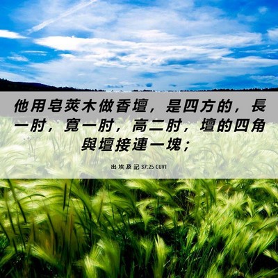 Picture 06 - 出 埃 及 記 37:25 CUVT - 他 用 皂 莢 木 做 香 壇 ， 是 四 方 - Bible Verse Picture