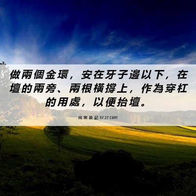 Picture 06 - 出 埃 及 記 37:27 CUVT - 做 兩 個 金 環 ， 安 在 牙 子 邊 以 - Bible Verse Picture