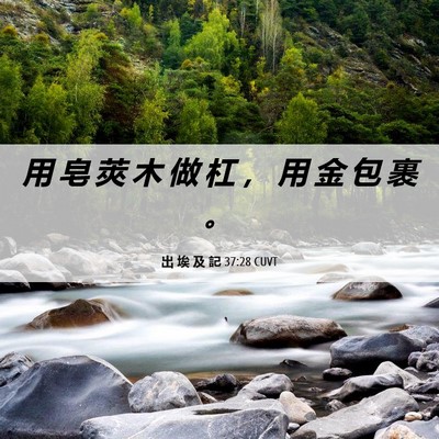 Picture 06 - 出 埃 及 記 37:28 CUVT - 用 皂 莢 木 做 杠 ， 用 金 包 裹 - Bible Verse Picture