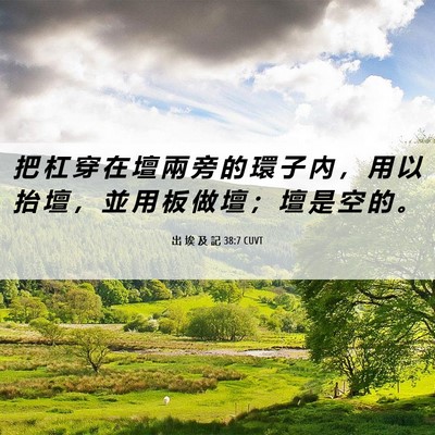 Picture 06 - 出 埃 及 記 38:7 CUVT - 把 杠 穿 在 壇 兩 旁 的 環 子 內 ， - Bible Verse Picture