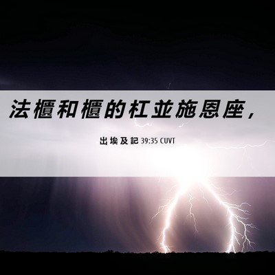 Picture 06 - 出 埃 及 記 39:35 CUVT - 法 櫃 和 櫃 的 杠 並 施 恩 座 - Bible Verse Picture