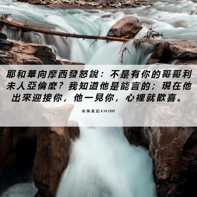 Picture 06 - 出 埃 及 記 4:14 CUVT - 耶 和 華 向 摩 西 發 怒 說 ： 不 是 - Bible Verse Picture