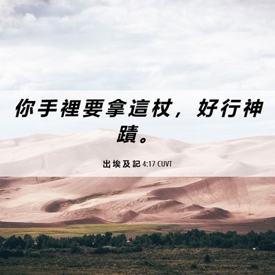 Picture 06 - 出 埃 及 記 4:17 CUVT - 你 手 裡 要 拿 這 杖 ， 好 行 神 蹟 - Bible Verse Picture