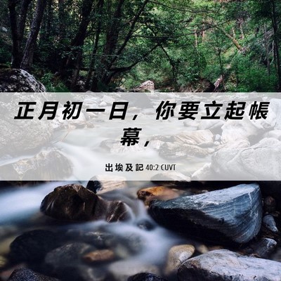 Picture 06 - 出 埃 及 記 40:2 CUVT - 正 月 初 一 日 ， 你 要 立 起 帳 幕 - Bible Verse Picture
