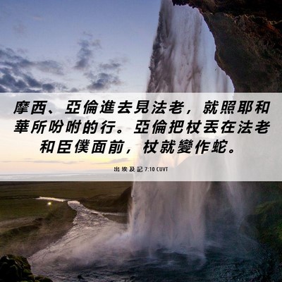 Picture 06 - 出 埃 及 記 7:10 CUVT - 摩 西 、 亞 倫 進 去 見 法 老 ， 就 - Bible Verse Picture