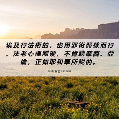 Picture 06 - 出 埃 及 記 7:22 CUVT - 埃 及 行 法 術 的 ， 也 用 邪 術 照 - Bible Verse Picture