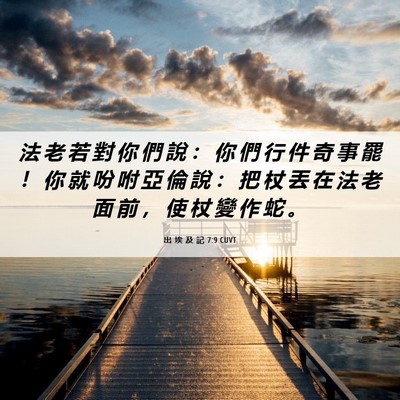 Picture 06 - 出 埃 及 記 7:9 CUVT - 法 老 若 對 你 們 說 ： 你 們 行 件 - Bible Verse Picture