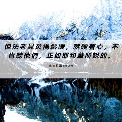 Picture 06 - 出 埃 及 記 8:15 CUVT - 但 法 老 見 災 禍 鬆 緩 ， 就 硬 著 - Bible Verse Picture