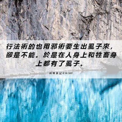 Picture 06 - 出 埃 及 記 8:18 CUVT - 行 法 術 的 也 用 邪 術 要 生 出 虱 - Bible Verse Picture